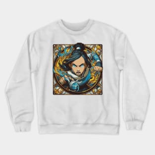 katara water tribe in battle position Crewneck Sweatshirt